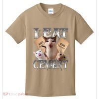 I Eat Cement Cursed Cat Funny Oddly Specific Dank Meme Cat Kids T-Shirt thumb 0
