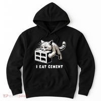 I Eat Cement Cursed Cat Funny Weird Meme Hoodie thumb 0