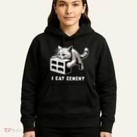 I Eat Cement Cursed Cat Funny Weird Meme Hoodie thumb 5