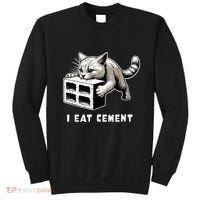 I Eat Cement Cursed Cat Funny Weird Meme Sweatshirt thumb 0