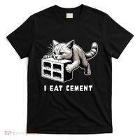 I Eat Cement Cursed Cat Funny Weird Meme T-Shirt thumb 0