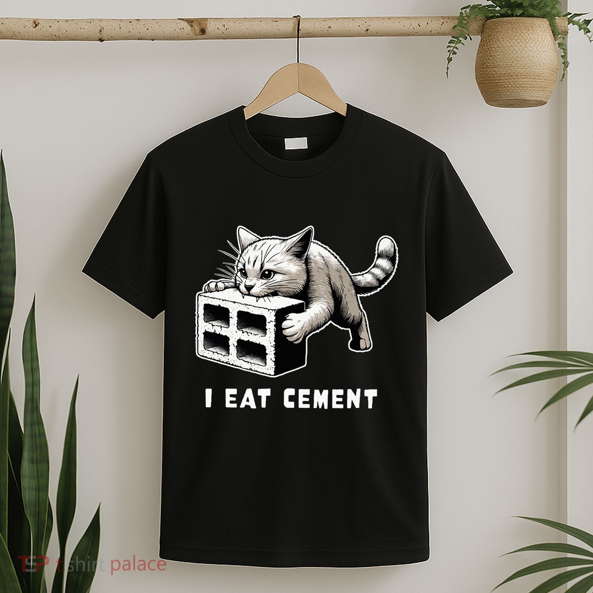 I Eat Cement Cursed Cat Funny Weird Meme T-Shirt