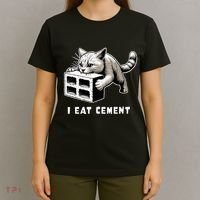 I Eat Cement Cursed Cat Funny Weird Meme T-Shirt thumb 4
