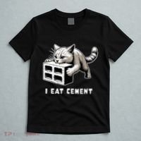 I Eat Cement Cursed Cat Funny Weird Meme T-Shirt thumb 5