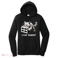 I Eat Cement Cursed Cat Funny Weird Meme Women's Hoodie thumb 0