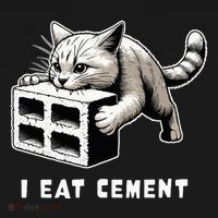 I Eat Cement Cursed Cat Funny Weird Meme Women's Hoodie thumb 2