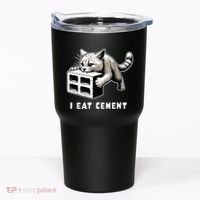 I Eat Cement Cursed Cat Funny Weird Meme Tumbler thumb 0