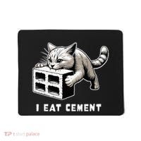 I Eat Cement Cursed Cat Funny Weird Meme Mousepad thumb 0