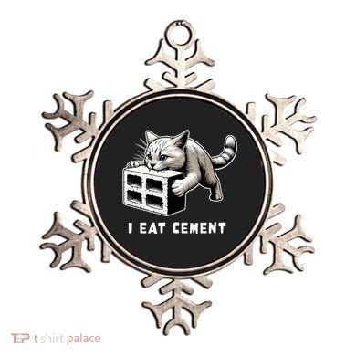 I Eat Cement Cursed Cat Funny Weird Meme Ornament