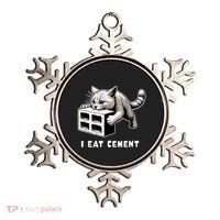 I Eat Cement Cursed Cat Funny Weird Meme Ornament thumb 0