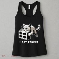 I Eat Cement Cursed Cat Funny Weird Meme Women's Tank Top thumb 3
