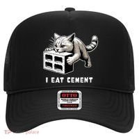 I Eat Cement Cursed Cat Funny Weird Meme Hat thumb 0