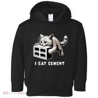 I Eat Cement Cursed Cat Funny Weird Meme Toddler Hoodie thumb 0