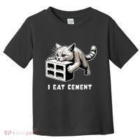 I Eat Cement Cursed Cat Funny Weird Meme Toddler T-Shirt thumb 0