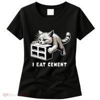 I Eat Cement Cursed Cat Funny Weird Meme Women's T-Shirt thumb 0