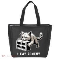 I Eat Cement Cursed Cat Funny Weird Meme Tote Bag thumb 0