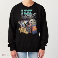 I Eat Cement Cursed Raccoon Possum Funny Meme Women's Sweatshirt thumb 0
