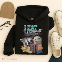 I Eat Cement Cursed Raccoon Possum Funny Meme Hoodie thumb 4