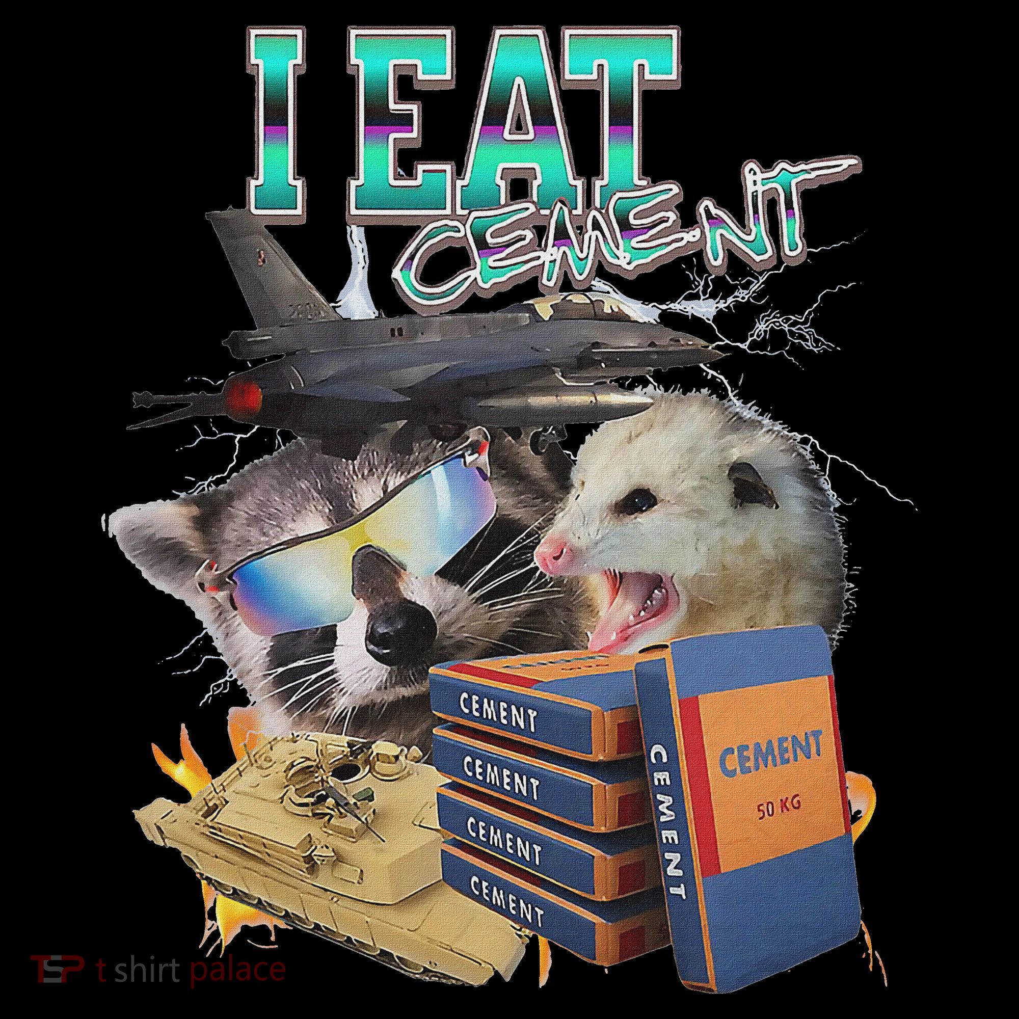 I Eat Cement Cursed Raccoon Possum Funny Meme Coffee Mug