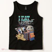 I Eat Cement Cursed Raccoon Possum Funny Meme Tank Top thumb 2