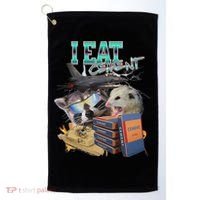 I Eat Cement Cursed Raccoon Possum Funny Meme Golf Towel thumb 0