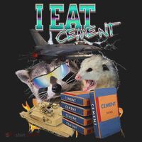 I Eat Cement Cursed Raccoon Possum Funny Meme Golf Towel thumb 3