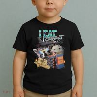 I Eat Cement Cursed Raccoon Possum Funny Meme Toddler T-Shirt thumb 2