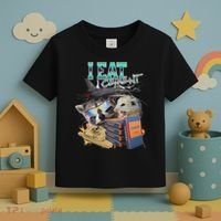 I Eat Cement Cursed Raccoon Possum Funny Meme Toddler T-Shirt thumb 3