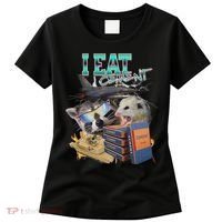 I Eat Cement Cursed Raccoon Possum Funny Meme Women's T-Shirt thumb 0
