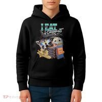I Eat Cement Cursed Raccoon Possum Funny Meme Kids Hoodie thumb 4