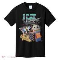 I Eat Cement Cursed Raccoon Possum Funny Meme Kids T-Shirt thumb 0