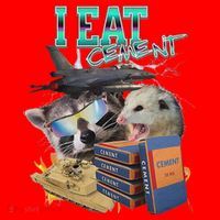 I Eat Cement Cursed Raccoon Possum Funny Meme Santa Hat thumb 1