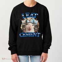 I Eat Cement Cursed Cat Funny Oddly Specific Dank Meme Women's Sweatshirt thumb 0