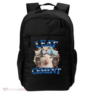 I Eat Cement Cursed Cat Funny Oddly Specific Dank Meme Backpack