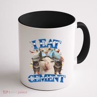 I Eat Cement Cursed Cat Funny Oddly Specific Dank Meme Coffee Mug thumb 1