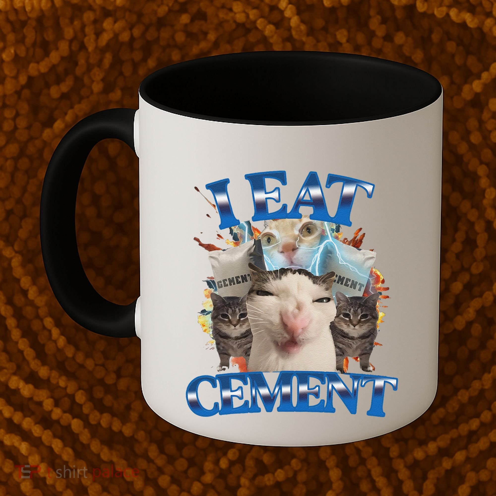 I Eat Cement Cursed Cat Funny Oddly Specific Dank Meme Coffee Mug