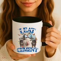 I Eat Cement Cursed Cat Funny Oddly Specific Dank Meme Coffee Mug thumb 3