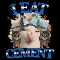 I Eat Cement Cursed Cat Funny Oddly Specific Dank Meme Coaster thumb 2