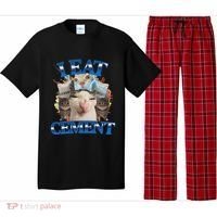 I Eat Cement Cursed Cat Funny Oddly Specific Dank Meme Pajama Set thumb 0