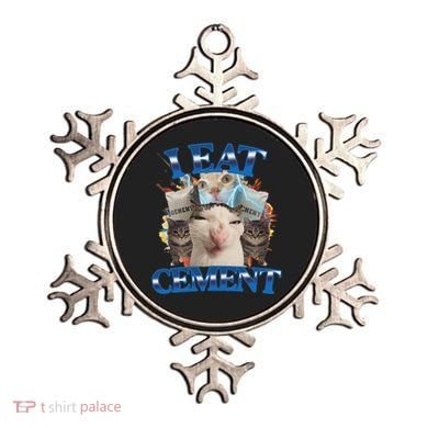 I Eat Cement Cursed Cat Funny Oddly Specific Dank Meme Ornament