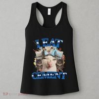 I Eat Cement Cursed Cat Funny Oddly Specific Dank Meme Women's Tank Top thumb 3