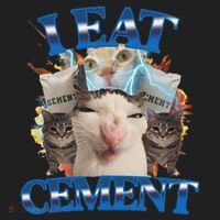 I Eat Cement Cursed Cat Funny Oddly Specific Dank Meme Golf Towel thumb 3