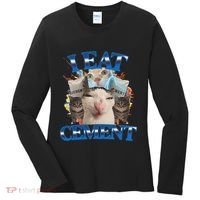 I Eat Cement Cursed Cat Funny Oddly Specific Dank Meme Women's Long Sleeve Shirt thumb 0