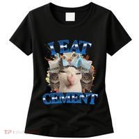 I Eat Cement Cursed Cat Funny Oddly Specific Dank Meme Women's T-Shirt thumb 0
