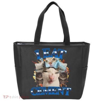 I Eat Cement Cursed Cat Funny Oddly Specific Dank Meme Tote Bag