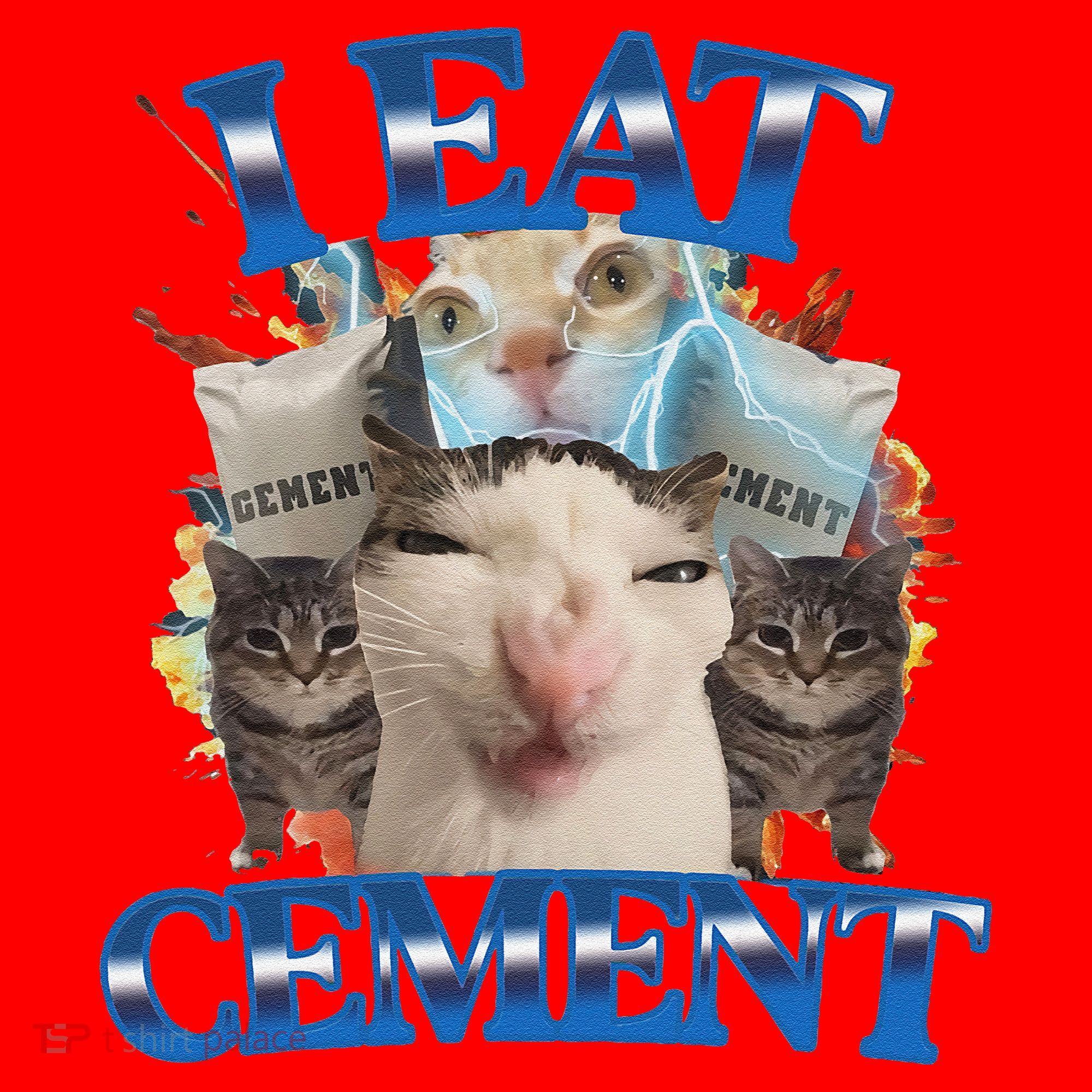I Eat Cement Cursed Cat Funny Oddly Specific Dank Meme Santa Hat