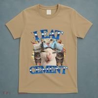 I Eat Cement Cursed Cat Funny Oddly Specific Dank Meme T-Shirt thumb 5