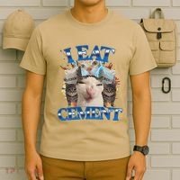 I Eat Cement Cursed Cat Funny Oddly Specific Dank Meme T-Shirt thumb 6