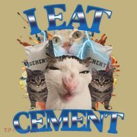 I Eat Cement Cursed Cat Funny Oddly Specific Dank Meme T-Shirt thumb 7