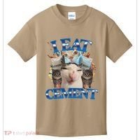 I Eat Cement Cursed Cat Funny Oddly Specific Dank Meme Kids T-Shirt thumb 0